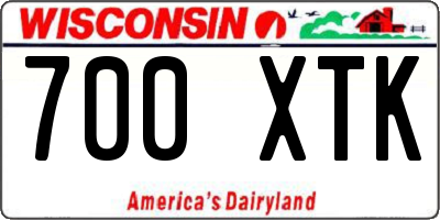 WI license plate 700XTK