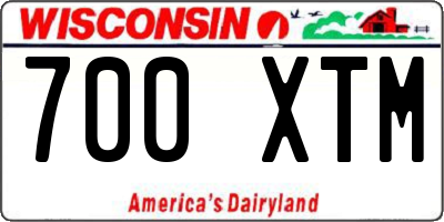 WI license plate 700XTM