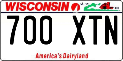 WI license plate 700XTN