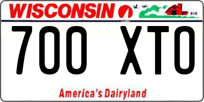 WI license plate 700XTO