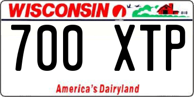 WI license plate 700XTP