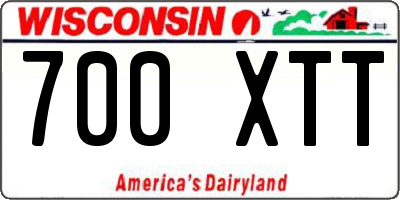WI license plate 700XTT