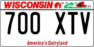 WI license plate 700XTV