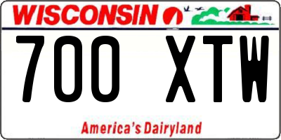 WI license plate 700XTW