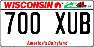 WI license plate 700XUB