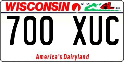 WI license plate 700XUC