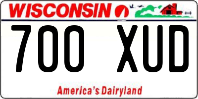 WI license plate 700XUD