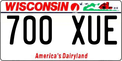 WI license plate 700XUE