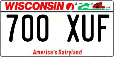WI license plate 700XUF