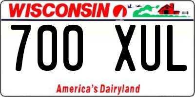 WI license plate 700XUL