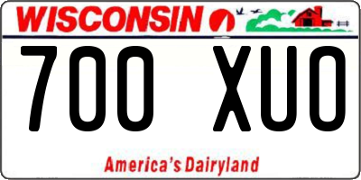WI license plate 700XUO