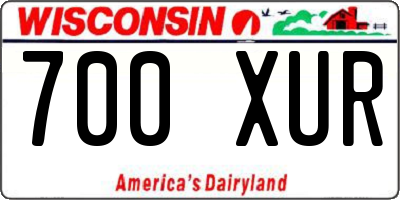 WI license plate 700XUR