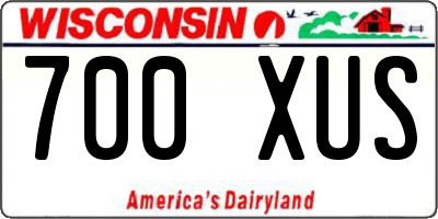 WI license plate 700XUS