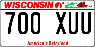 WI license plate 700XUU