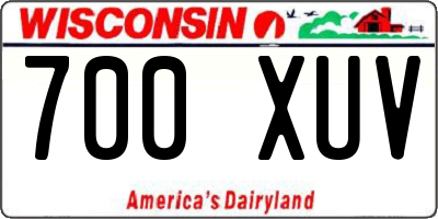 WI license plate 700XUV