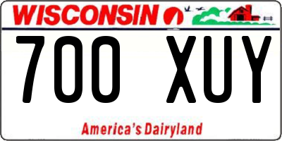 WI license plate 700XUY
