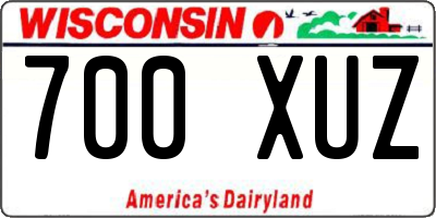 WI license plate 700XUZ