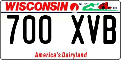 WI license plate 700XVB