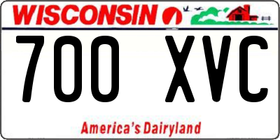 WI license plate 700XVC