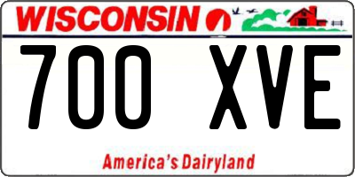 WI license plate 700XVE