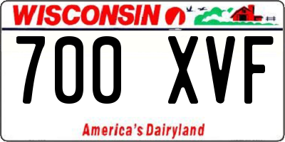 WI license plate 700XVF