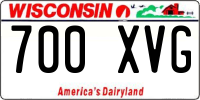WI license plate 700XVG