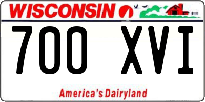 WI license plate 700XVI