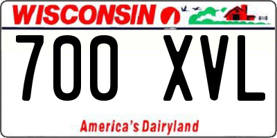 WI license plate 700XVL