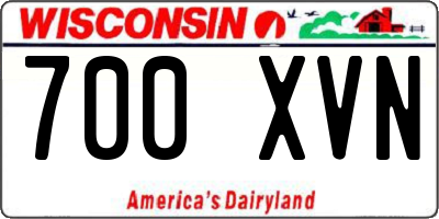 WI license plate 700XVN