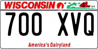 WI license plate 700XVQ