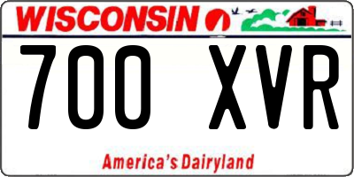 WI license plate 700XVR
