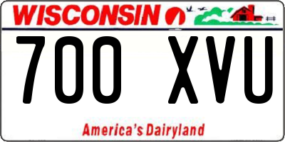 WI license plate 700XVU