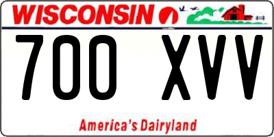 WI license plate 700XVV