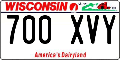 WI license plate 700XVY