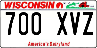 WI license plate 700XVZ