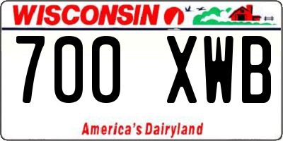 WI license plate 700XWB
