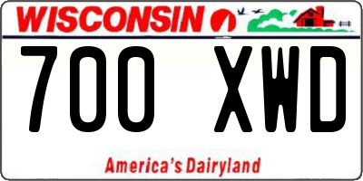 WI license plate 700XWD