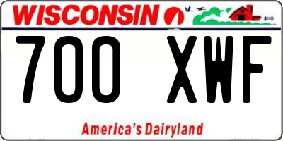 WI license plate 700XWF