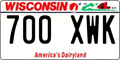 WI license plate 700XWK