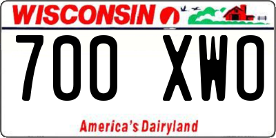 WI license plate 700XWO