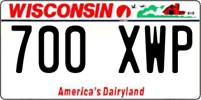 WI license plate 700XWP