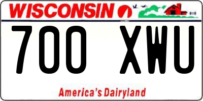 WI license plate 700XWU