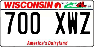 WI license plate 700XWZ