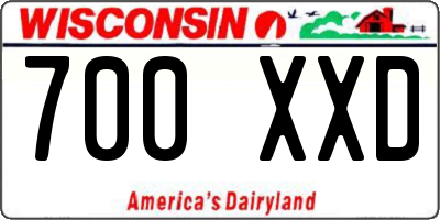 WI license plate 700XXD