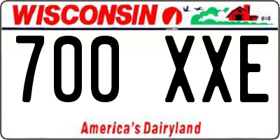 WI license plate 700XXE