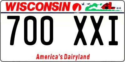 WI license plate 700XXI