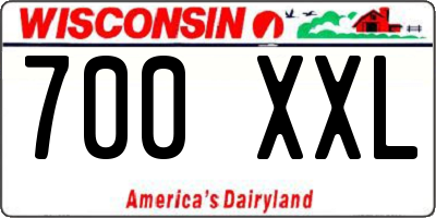 WI license plate 700XXL
