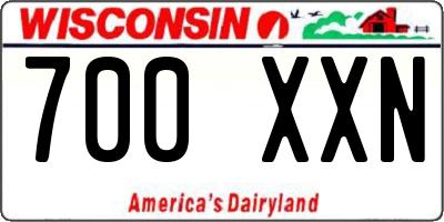 WI license plate 700XXN