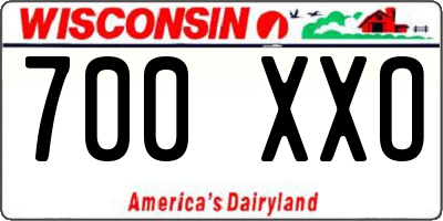 WI license plate 700XXO