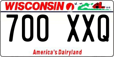 WI license plate 700XXQ